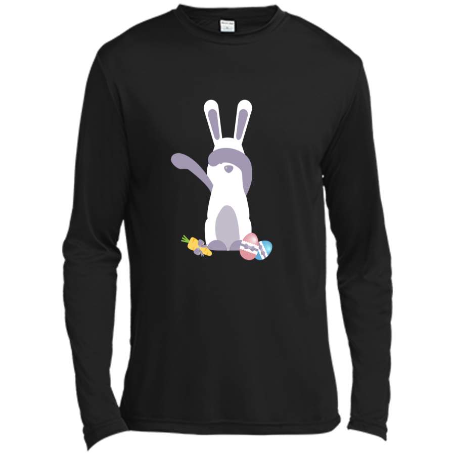 Cute Easter Bunny T-shirt Dabbing Bunny Tshirt Long Sleeve Moisture Absorbing Shirt