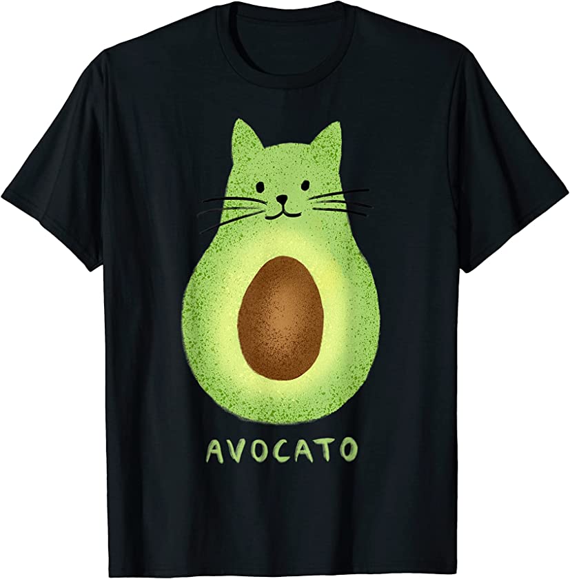 Avocato Funny Cute Cat Avocado Vegan And Cat Lover Kitten T-Shirt