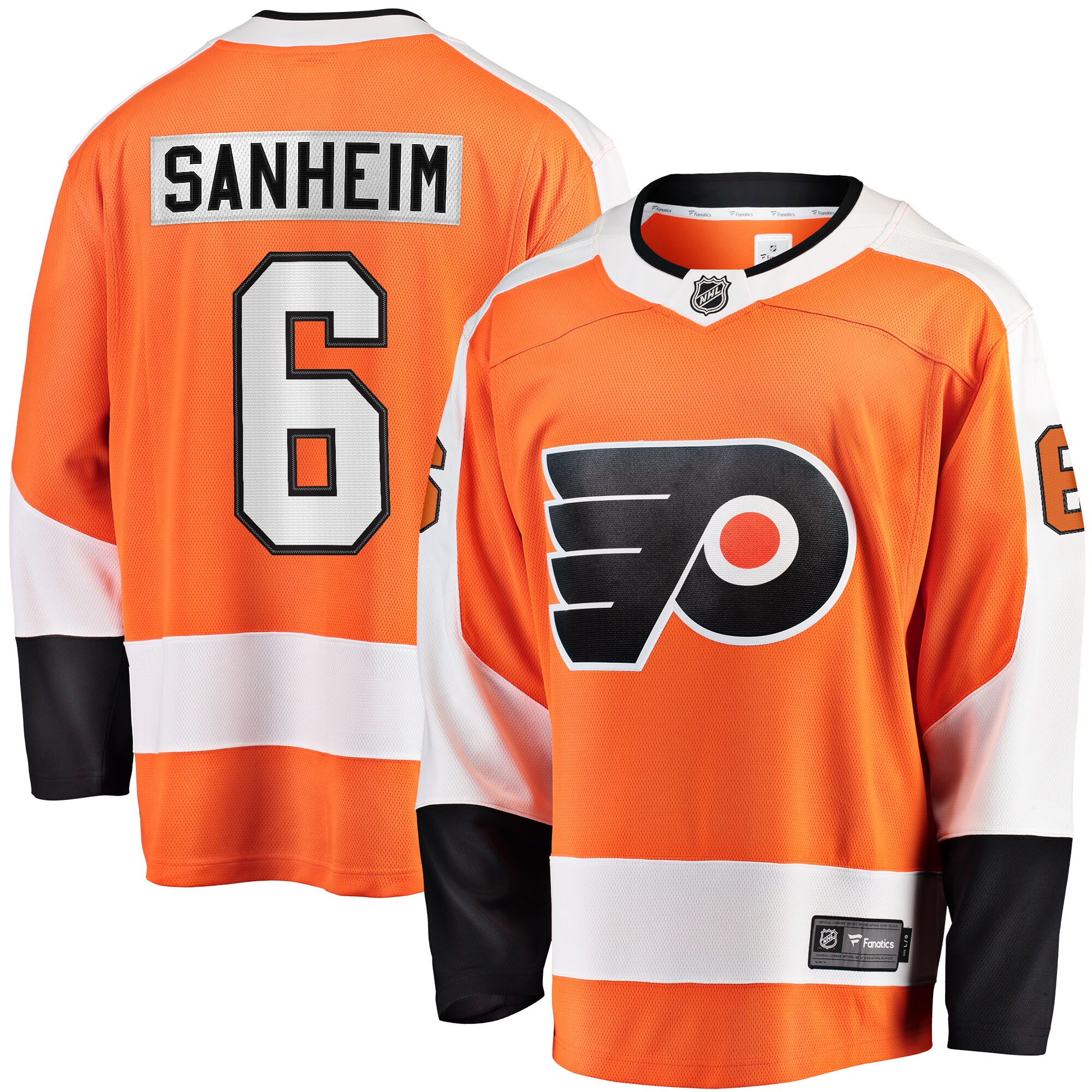 Men's Philadelphia Flyers Travis Sanheim Orange Home Breakaway Jersey