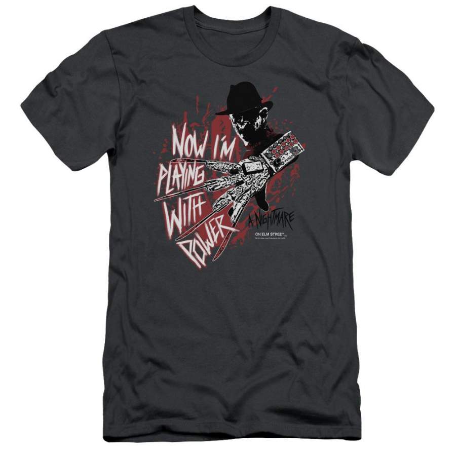 A Nightmare on Elm Street Playing With Power Men’s Slim Fit T-Shirt