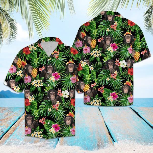 Chimpanzee Pineapple Tropical Hawaii Shirt Ha29591