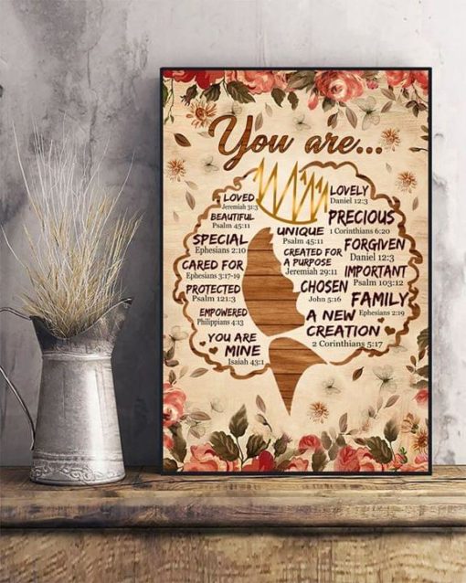 Vintage You Are Loved Beautiful Special Cared Flowers Crown Canvas Poster
