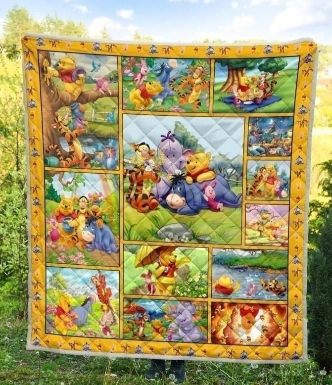 Winnie The Pooh Custom Printed Home Decoration Quilt Blanket