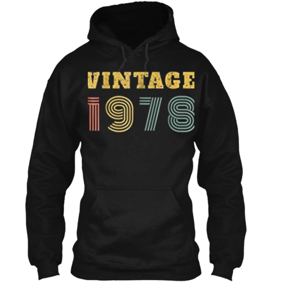 40th Birthday Gift Vintage 1978 Year  Pullover Hoodie 8 oz