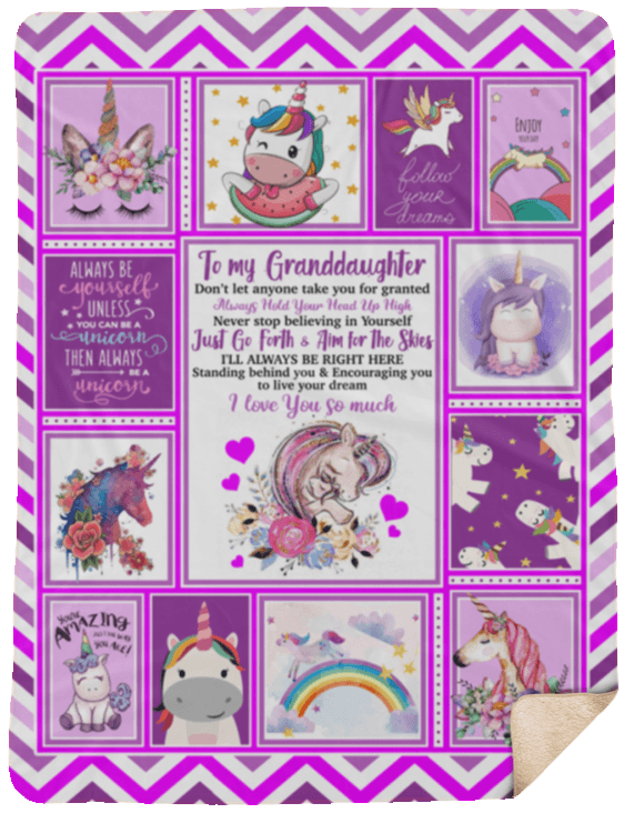 Unicorn To My Granddaughter Fleece Blanket – Gift For Granddaughter