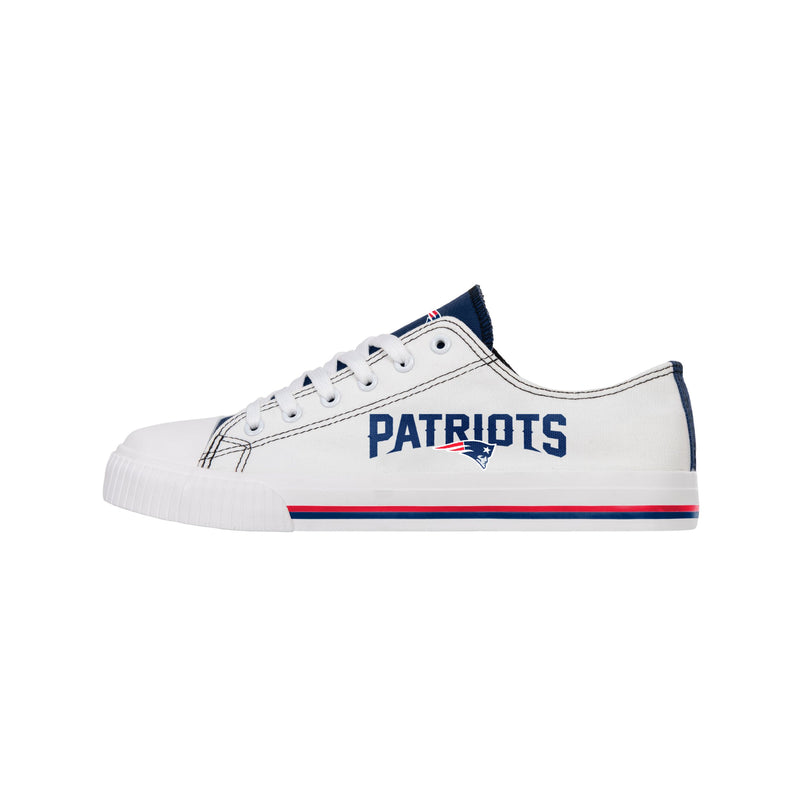 New England Patriots NFL Mens Low Top White Canvas Shoes