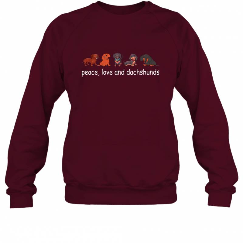 Peace Love Dachshund Cute Puppy Dog Lover Sweatshirt