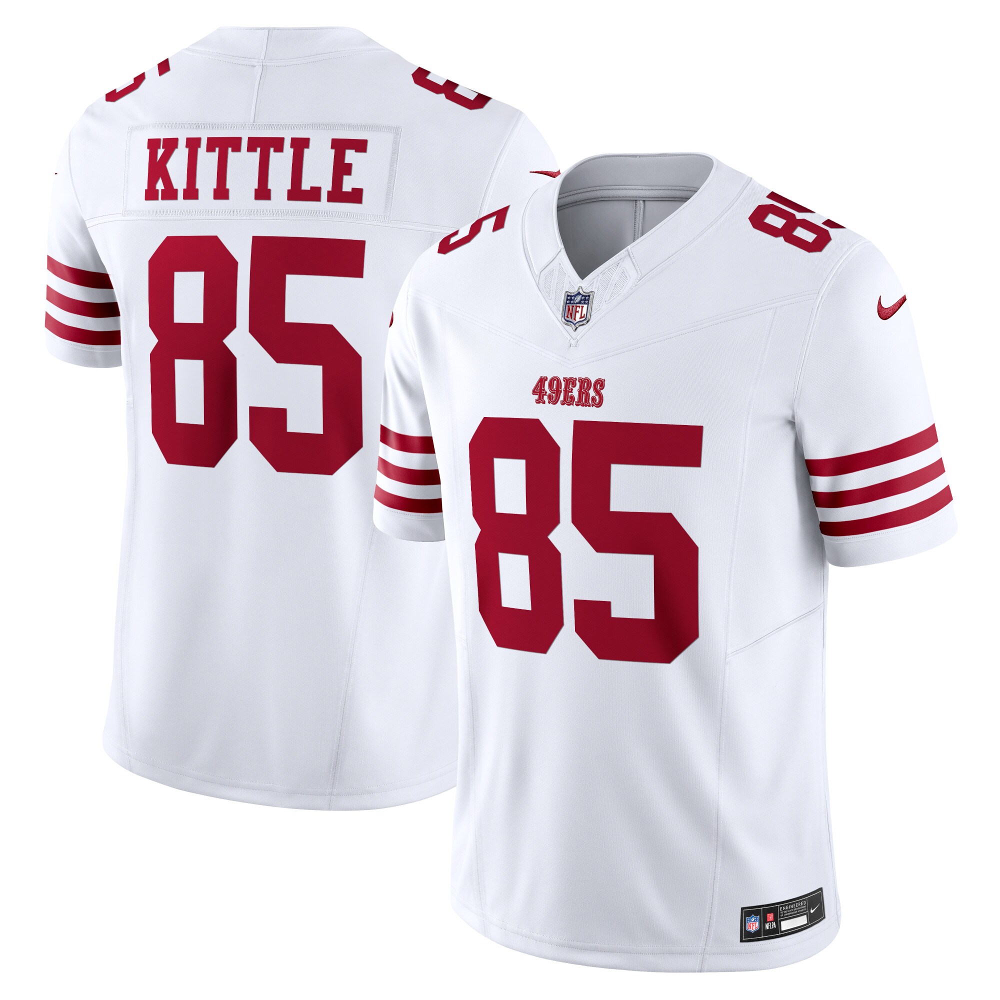 Men’s San Francisco 49ers George Kittle White Vapor F.U.S.E. Limited Jersey 3