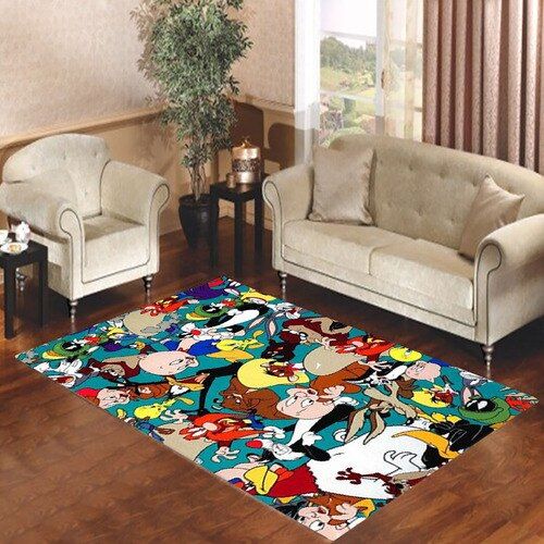 Bugs Bunny Looney Tunes All Characters Living Room Carpet Rugs Area Rug For Living Room Bedroom Rug Home Decor