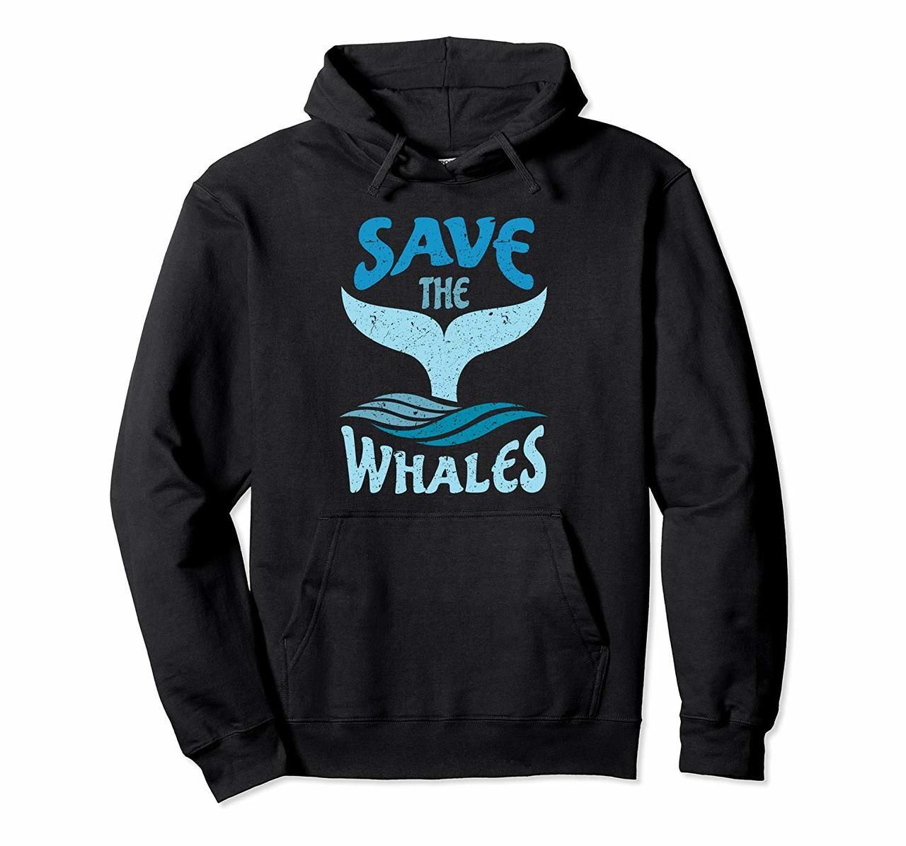 Save The Whales Vintage Retro Pullover Hoodie