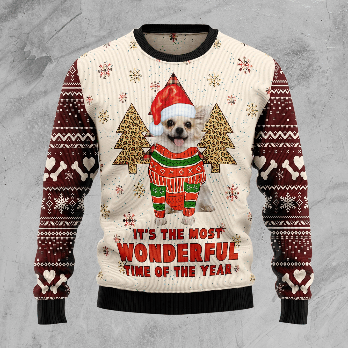 Chihuahua The Most Beautiful Time Christmas Ugly Sweater