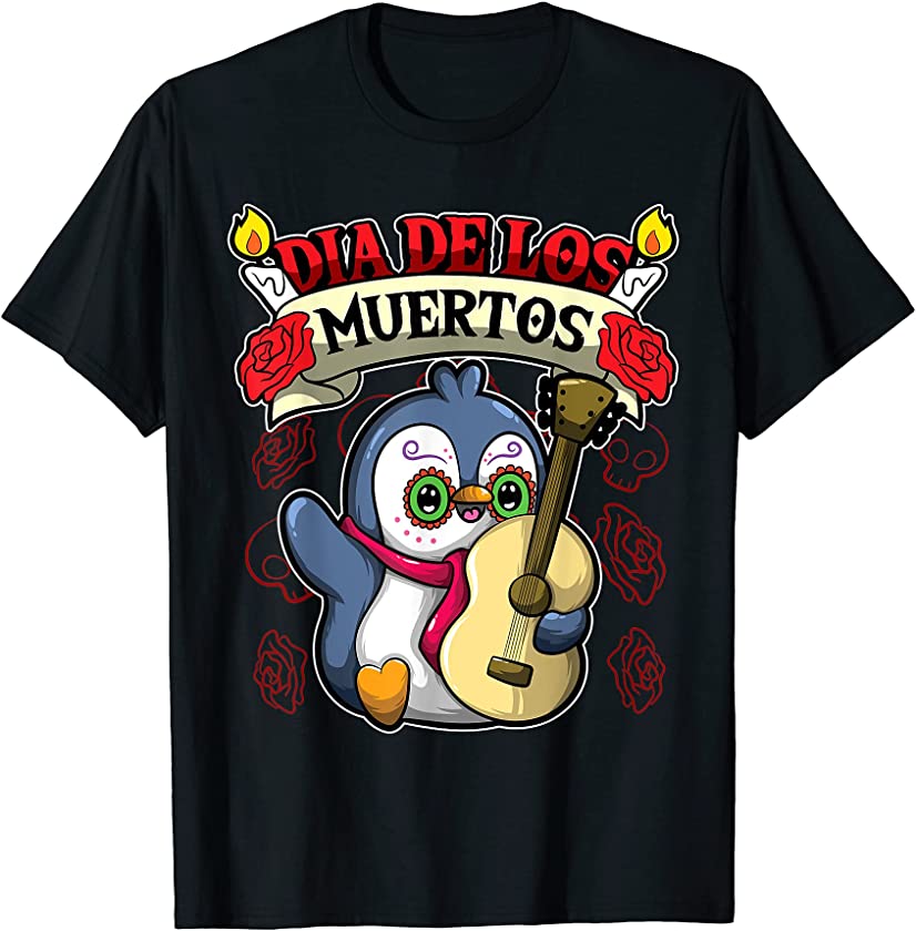 Dia De Los Muertos – Day Of The Dead – Penguin T-Shirt