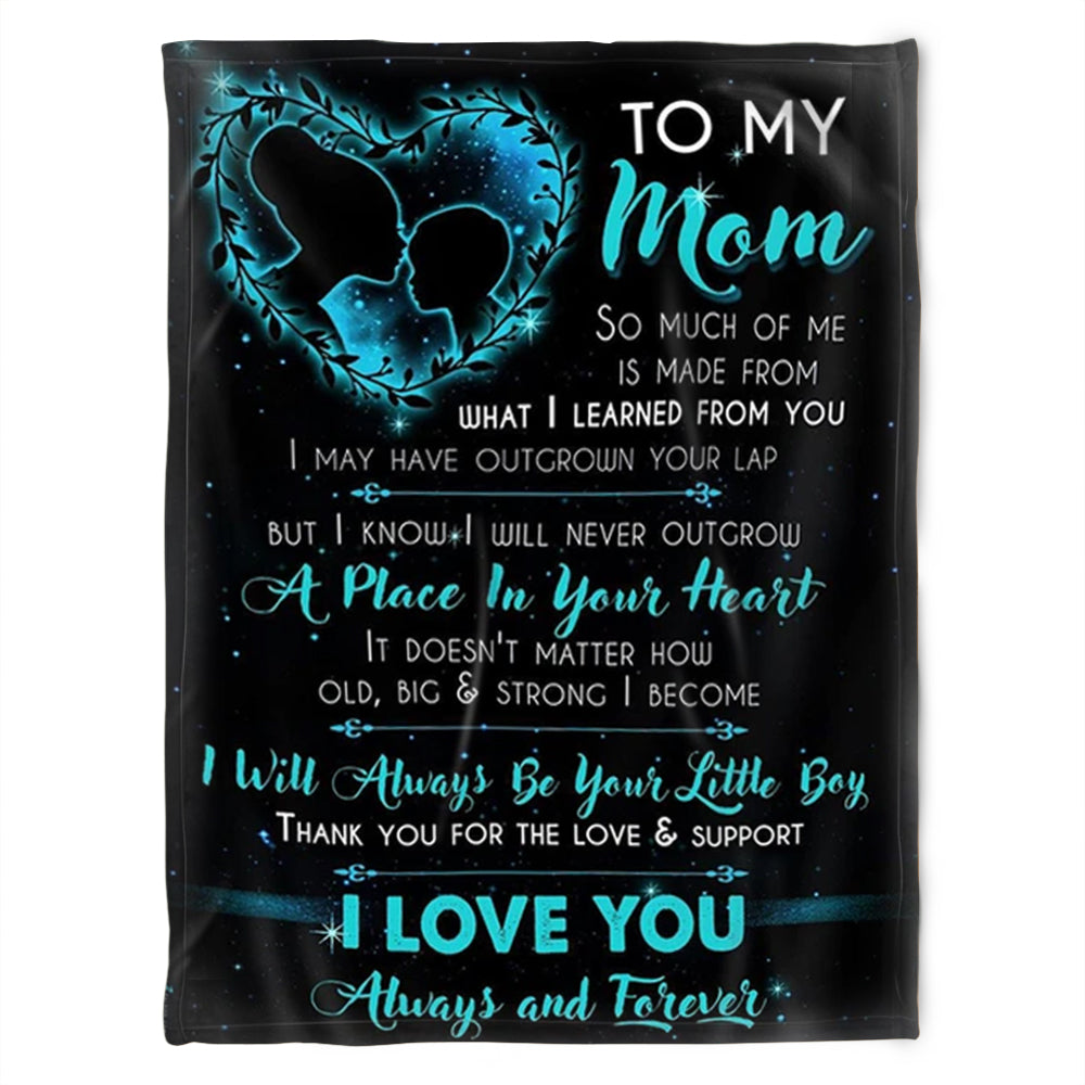 To My Mom I Love You Always And Forever, Maternal Love Mama Kiss Fleece Blanket Home Decor Bedding Couch Sofa Soft And Comfy Cozy