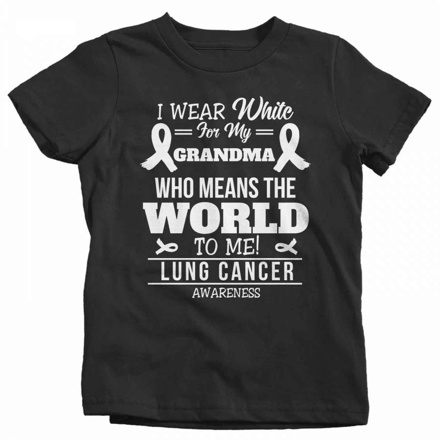 Kids Personalized Lung Cancer T Shirt White Ribbon Shirts Custom Shirts Wear White Shirt Custom Shirt