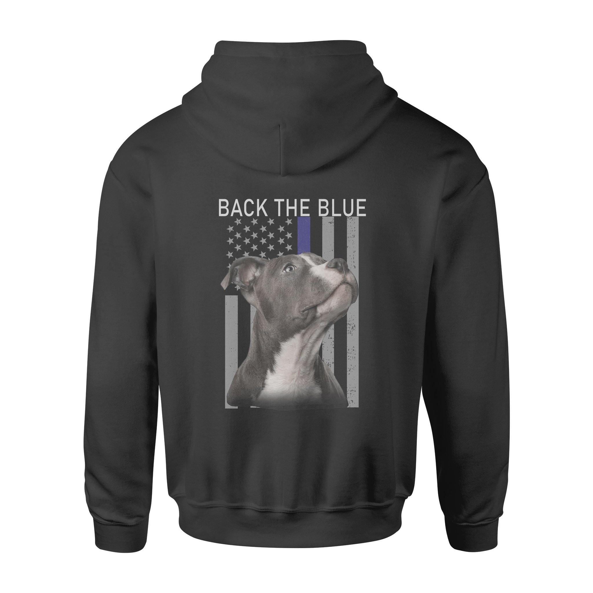 American Flag Pitbull Back The Blue – Premium Hoodie