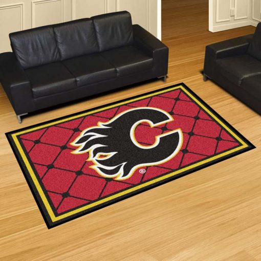 Calgary Flames Logo Custom Area Rug Carpet Full Sizes Home Living Rugs Carpet Decor