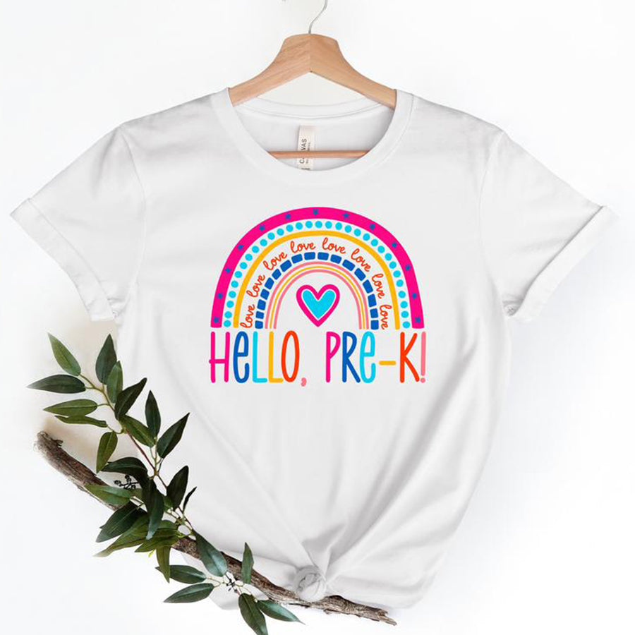 Hello Preschool, Preschool Shirt, First Day Preschool Shirts, Preschool Teacher, Preschool Tee, Pre-K Tshirt, Hello Pre K