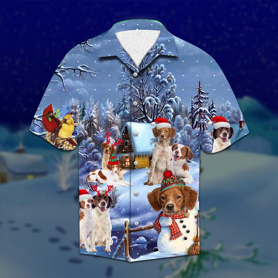 Brittany Spaniel Christmas Aloha Hawaii Shirts For Men Women Ha20418