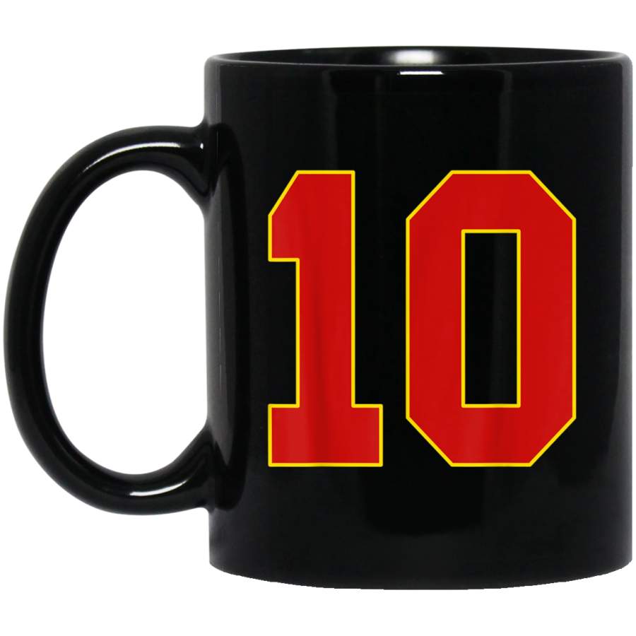 Red Number Ten 10 Mug  Kansas City Football Mug