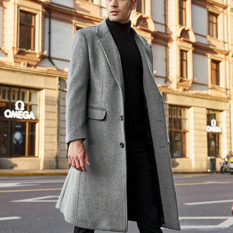 2020 new winter wool coat men long leisure Sections woolen coats men Pure color casual fashion jackets / casual men overcoat alx