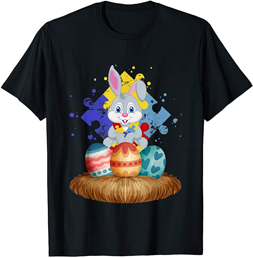 Autism Awareness Puzzle Easter Day Bunny Eggs T-Shirt