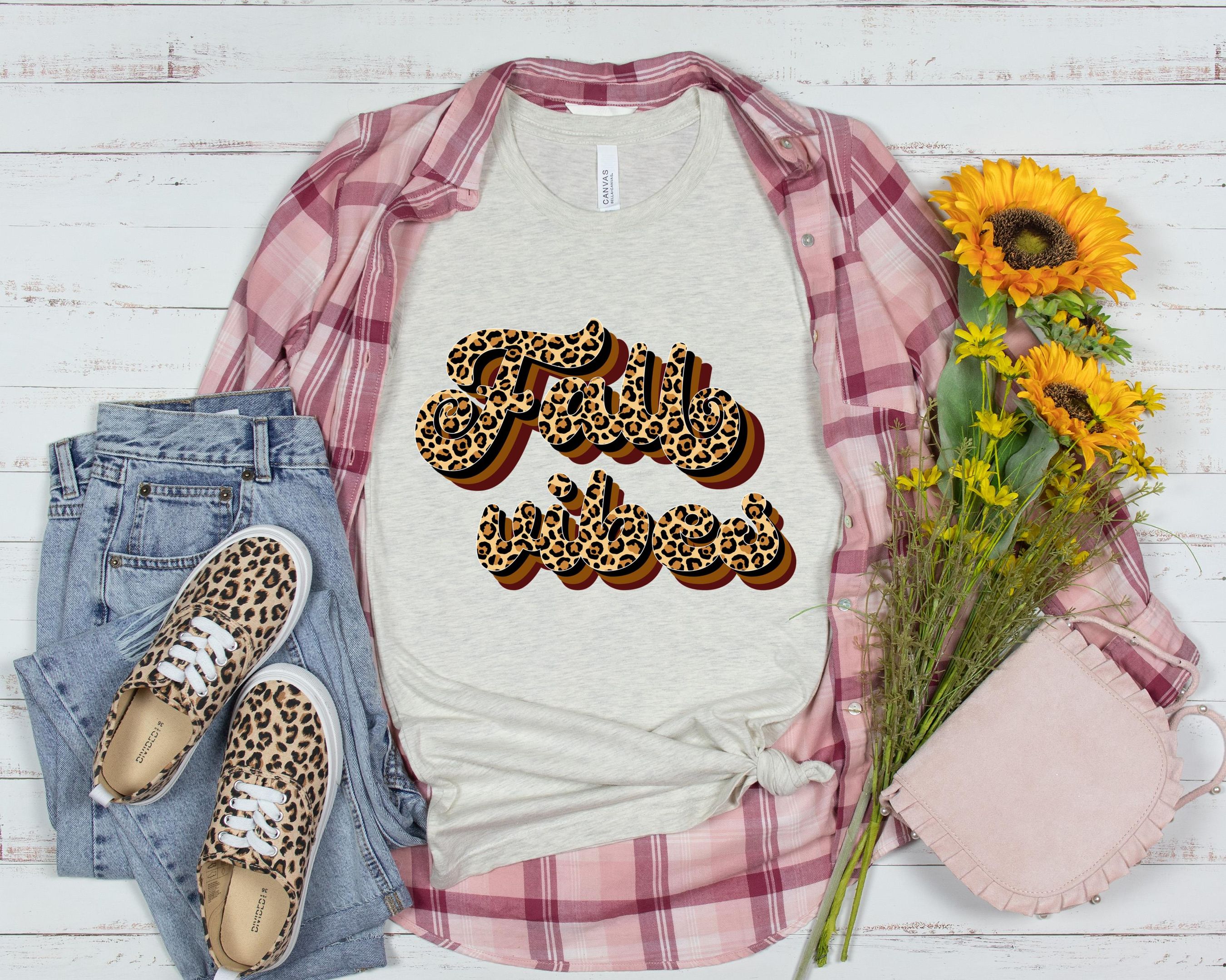 Fall Vibes Leopard Shirt, Fall Season Shirt, Autumn Shirt, Happy Mid Shirt, For Autumn Shirt, Pumpkin Season Shirt