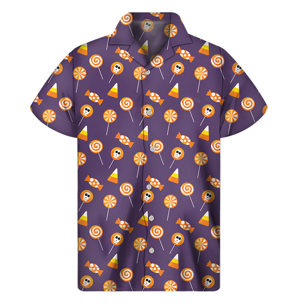 Cute Halloween Candy Pattern Print Men’S Short Sleeve Shirt