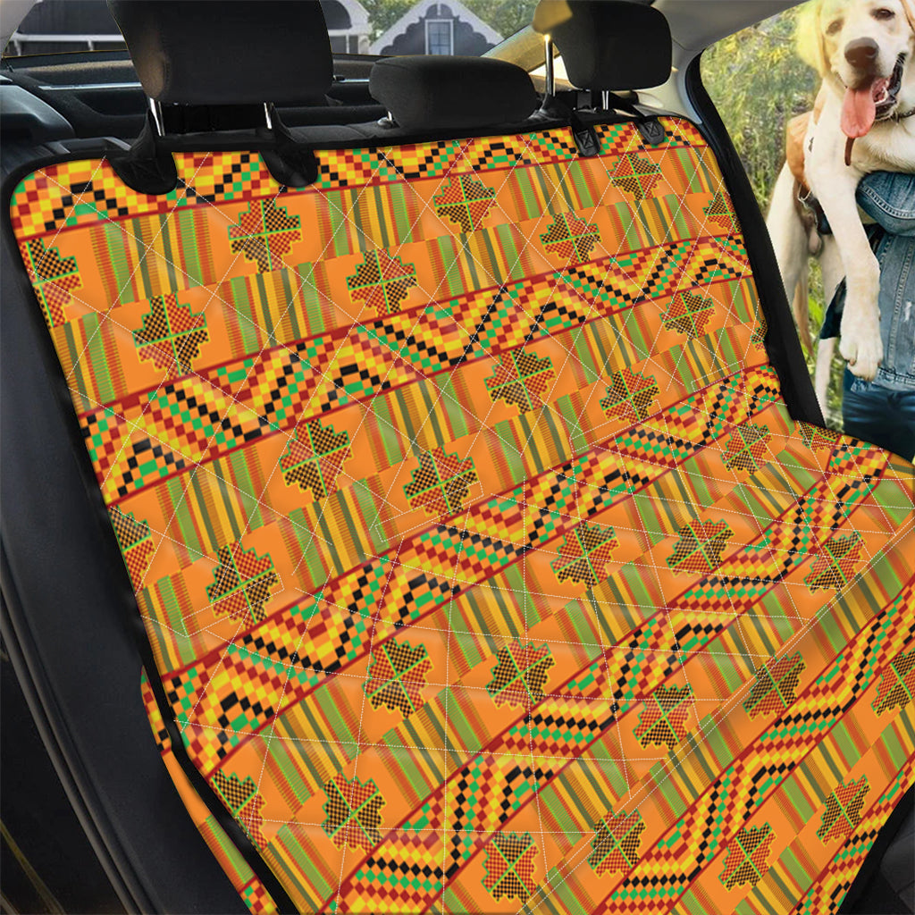 Bonwire Kente Pattern Print Pet Car Back Seat Cover