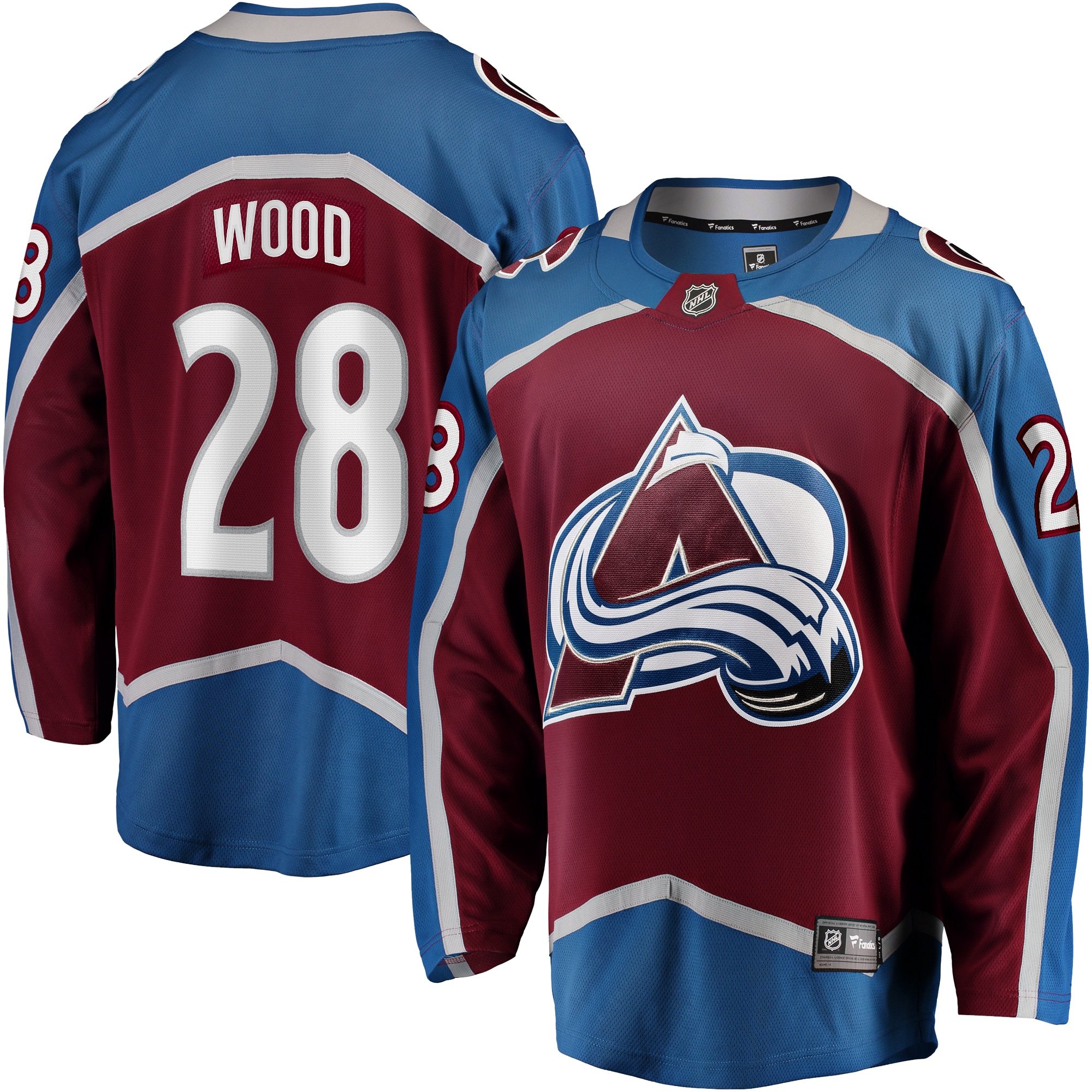 Miles Wood Colorado Avalanche Branded Home Breakaway Jersey – Maroon