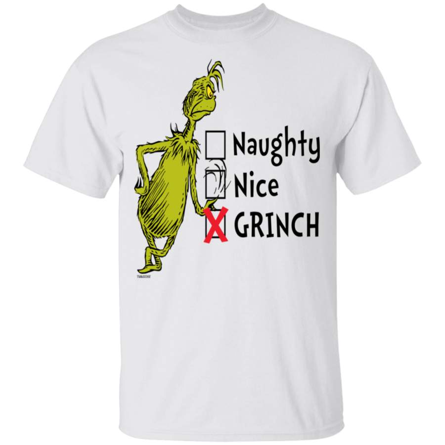 Naughty, Nice or Grinch Dr Seuss T Shirt Teacher Youth Dr Seuss T Shirt ...