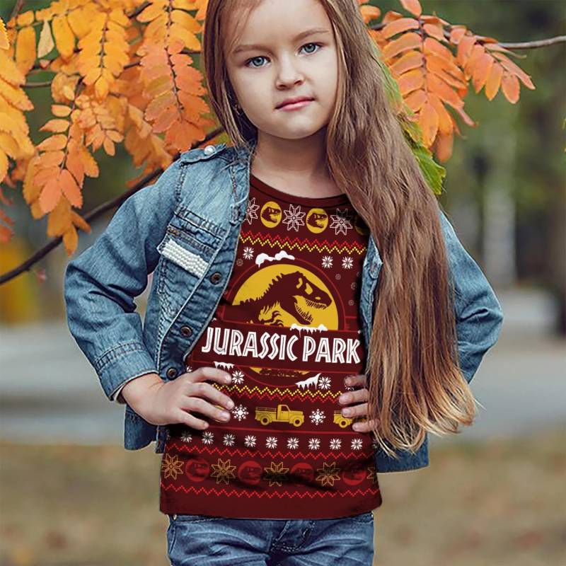Dinosaur Park T1609 - All Over Print Holiday Kid Sweater