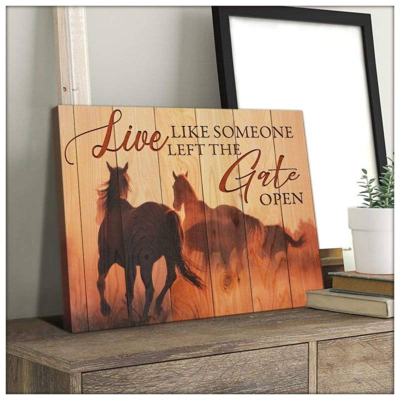 The Gate Open Horse Poster Canvas 5232203017