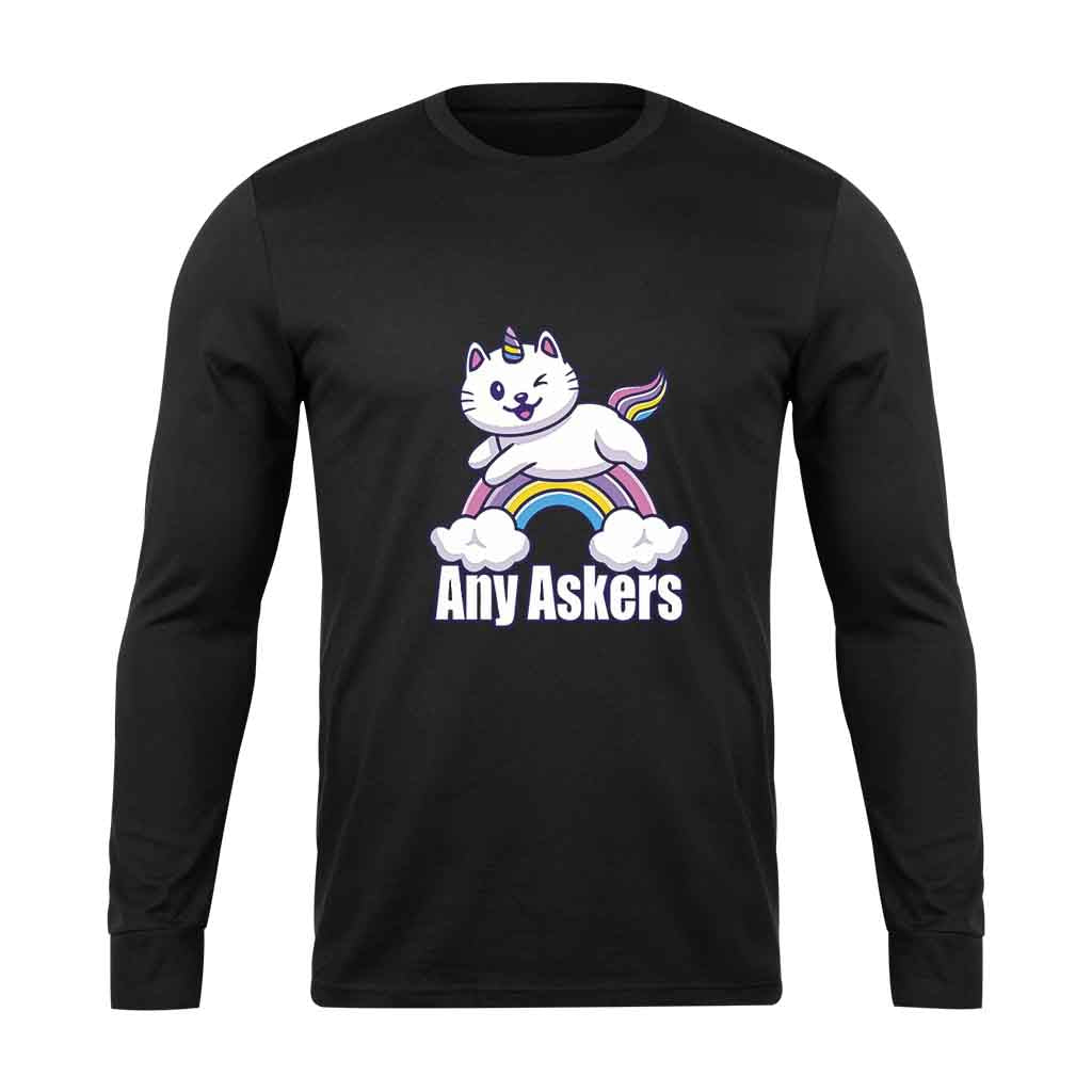 Any Askers Meauw Kitten Unicorn Pretend Long Sleeve T-Shirt