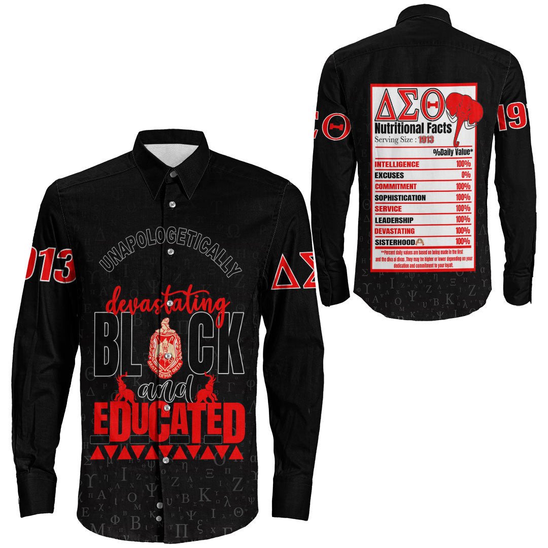 Wonder Print Shop Clothing – Delta Sigma Theta Long Sleeve Button Shirt