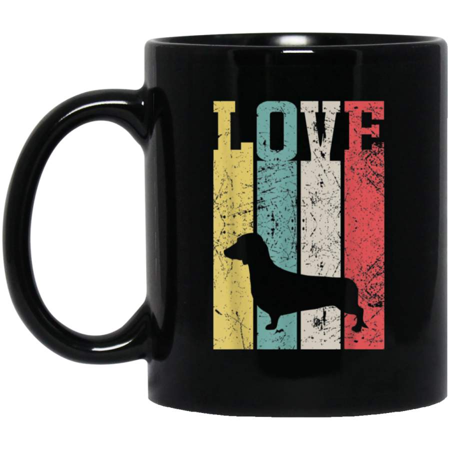 Vintage Retro Love Dachshund Funny Gift Mug