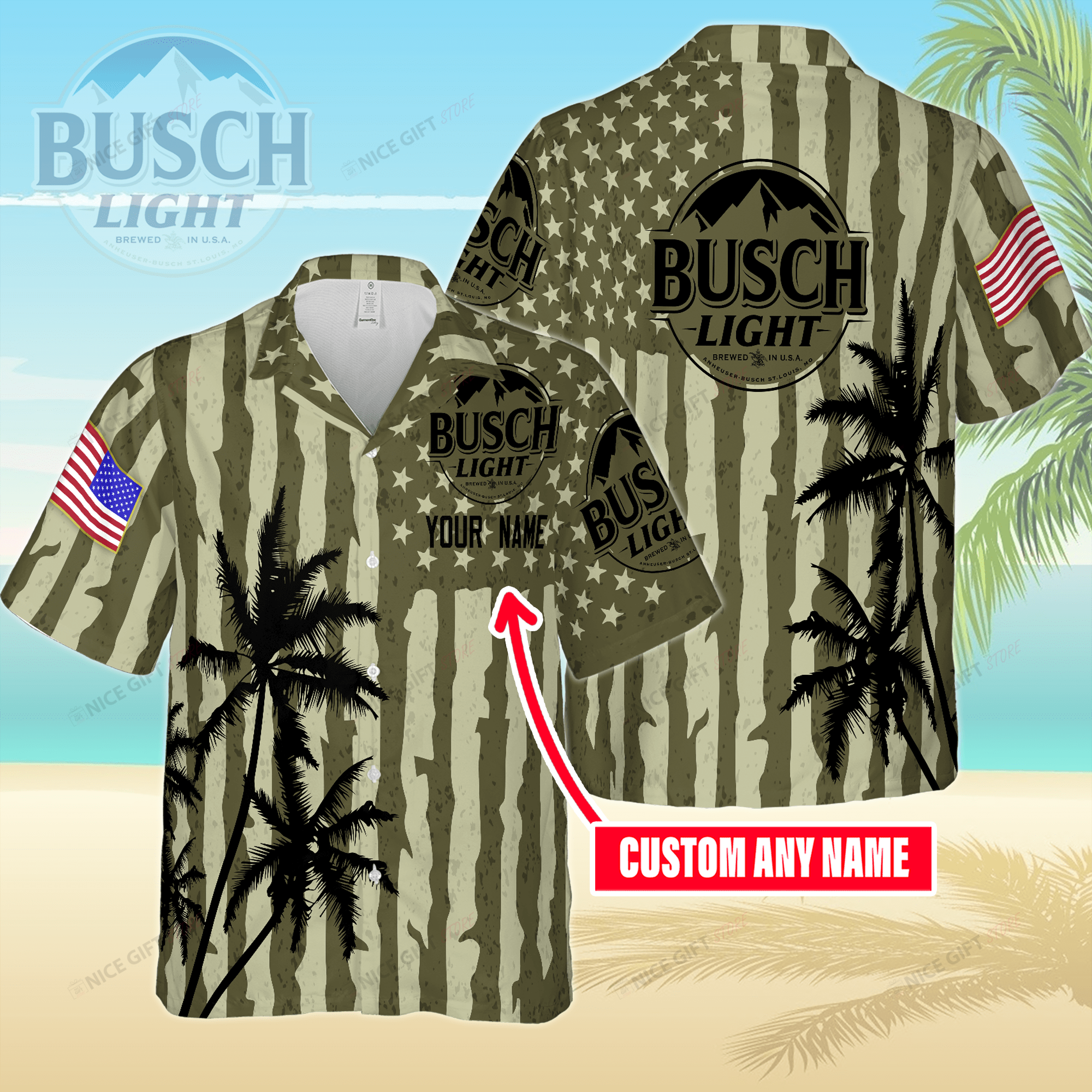 Busch Light Custom Name Hawaiian Shirt 3Hs-S2E1