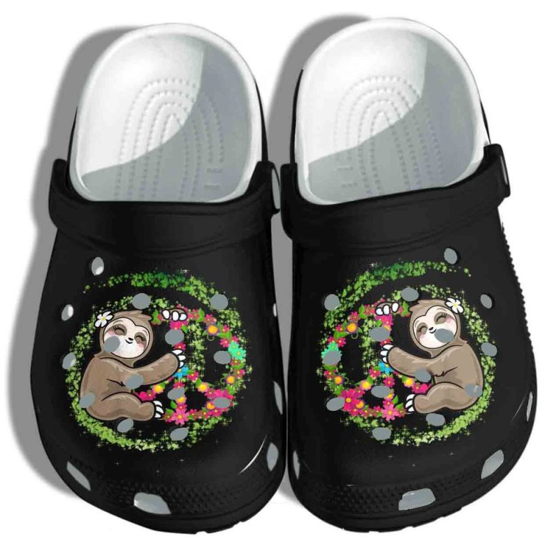 Cute Sloth Flower 5 Gift For Lover Rubber clog Shoes Comfy Footwear