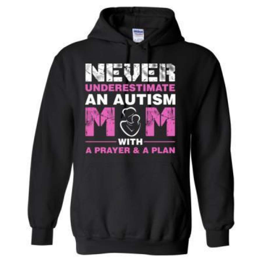 AGR Never Underestimate An Autism Mom With A Prayer & A Plan – Heavy Blend™ Hooded Sweatshirt