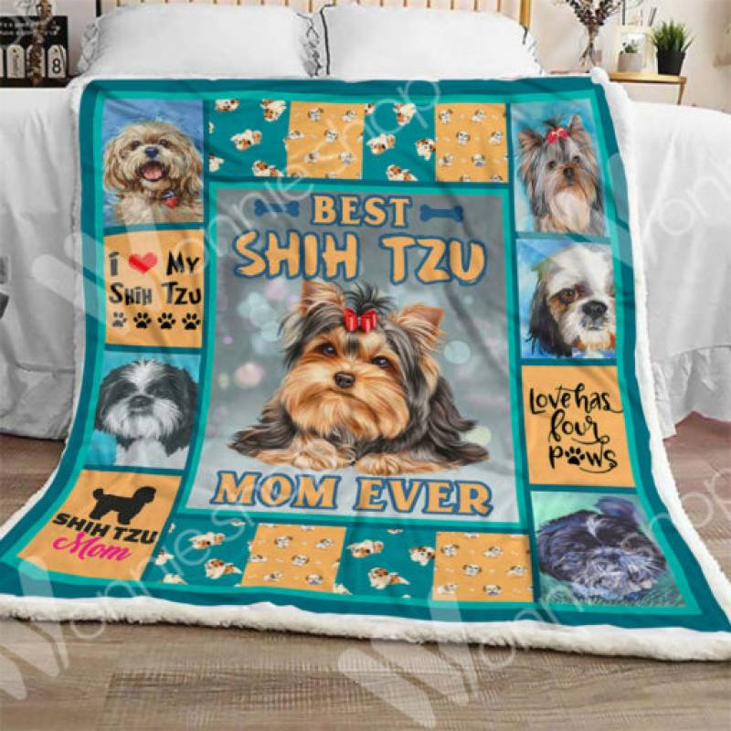 Shih Tzu Dog Mom Sherpa Blanket OCT1601 69O31