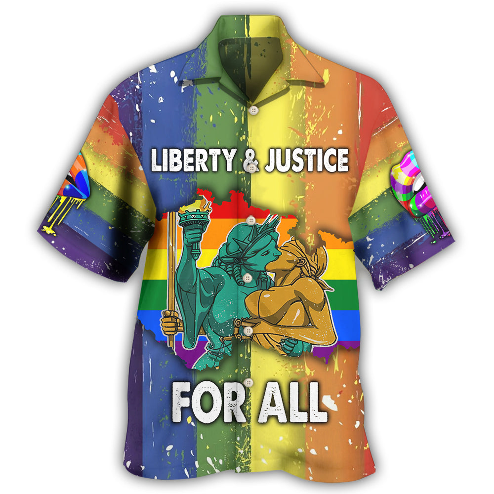 Liberty And Justice For All Lgbt Hawaii Shirt Ha42819