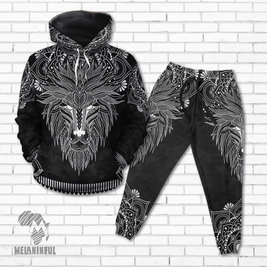 Silver Lion All-over Hoodie And Joggers Set