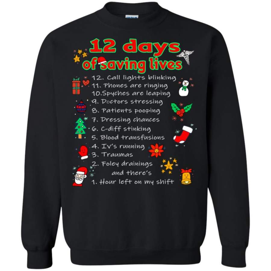 12 Days Of Saving Lives Twelve Days Of Christmas Gift T-Shirt