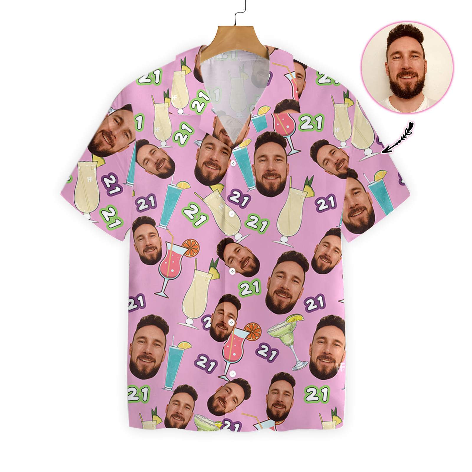 Funny Custom Face Cocktail Hawaii Shirt For Hawaii Aloha Ha27666