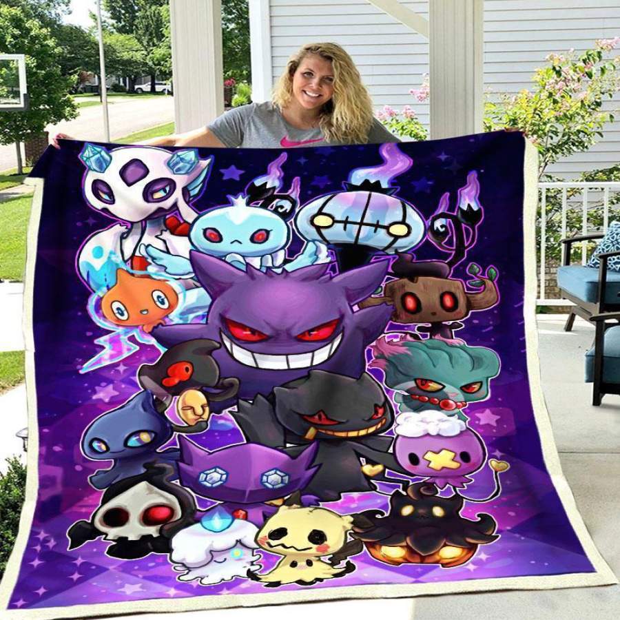 A Ghost Poke Fleece Blanket