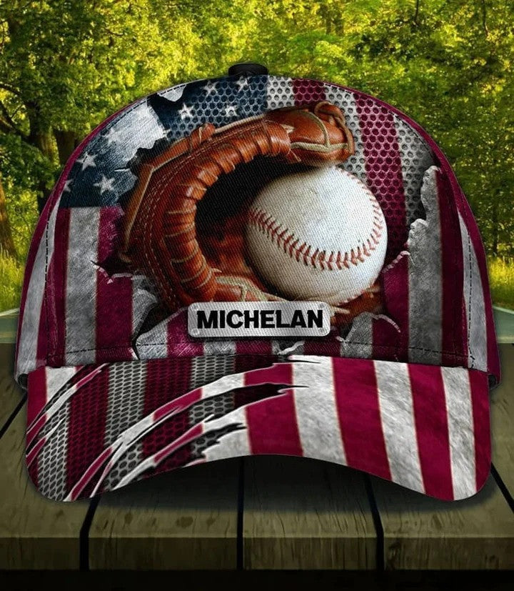 4Th Of July Personalized Baseball Cap American Flag For Baseball Lovers, Sport Hat For Players