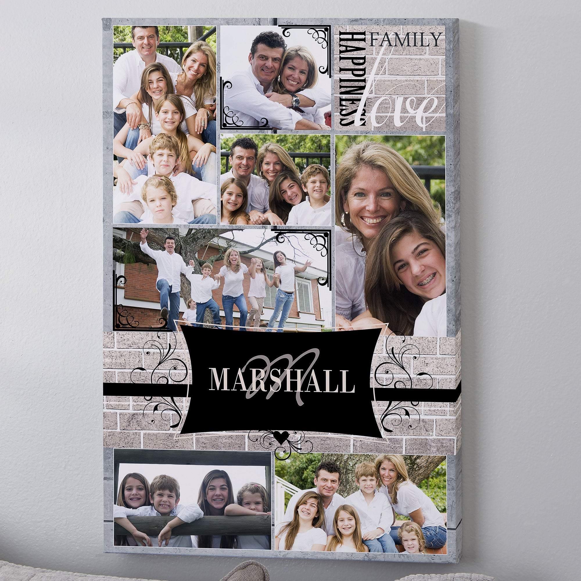 [Personalized Name & Photo] Family Photo Memories Members – Perfect Gift Mother’S Day , Gift For Family, Best Idea Home Decor – Matte Canvas, Wall Art, Canvas Prints