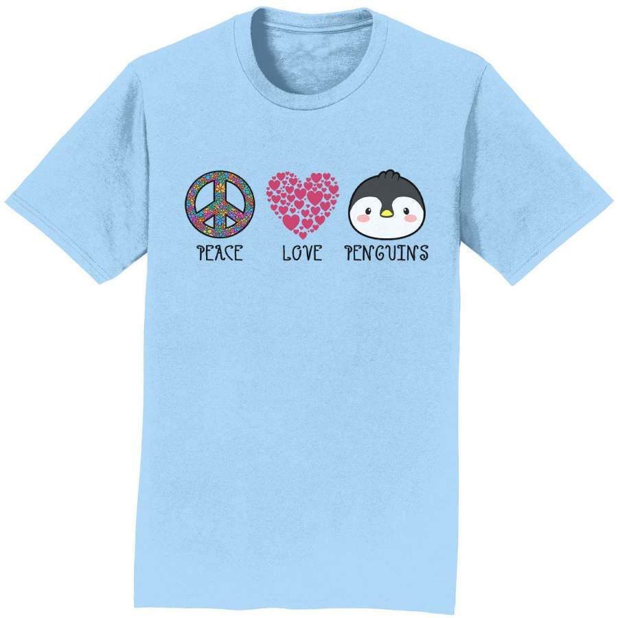 Peace Love Penguins – Adult Unisex T-Shirt