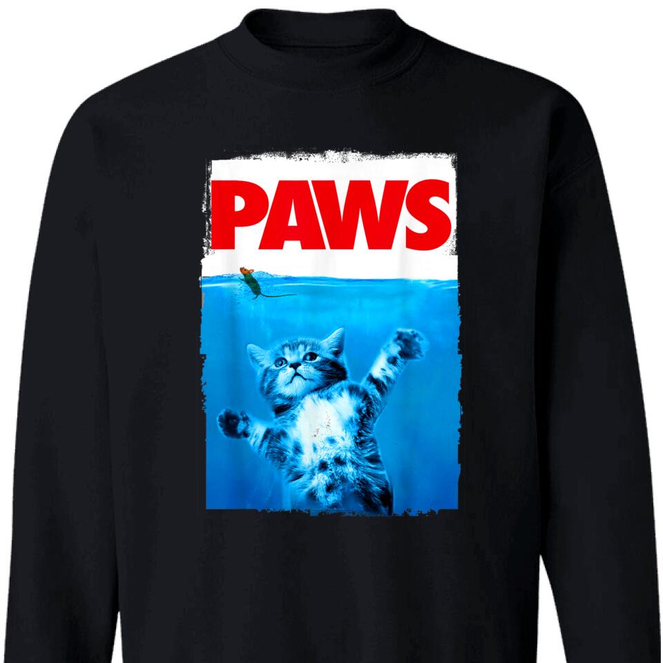 Paws Cat And Mouse Top, Cute Funny Cat Lover Parody Top Sweatshirt – Trending Personalized