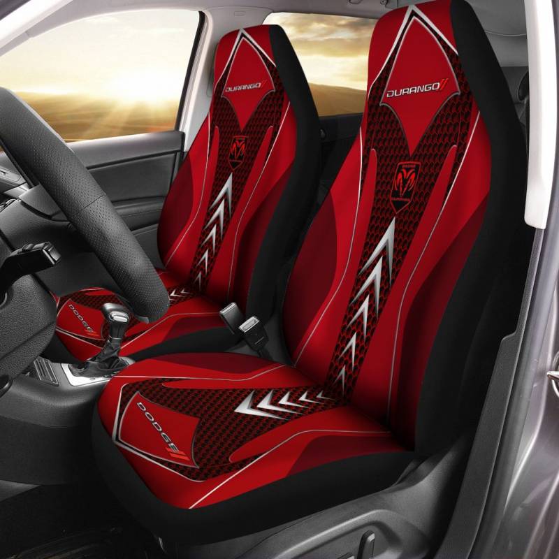 Dodge Durango TDV Car Seat Cover (Set of 2) Ver 1 (Red)