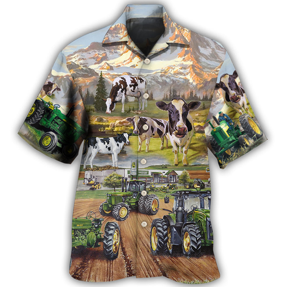 Tractor And Cow Farm Lover Hawaii Shirt Ha51524